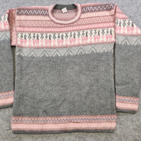 Tejidos Sweater Womens Large Llama Alpaca Wool Pullover Ecuador Knit Crewneck - Picture 4 of 13